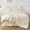Wheat, variant on Comforter Set White Bedding - Ruched Comforter Size Bed Set Boho Shabby Chic Bedding for Bedroom Comforter Fluffy 3 count Ruffle Comforter Set with Pillow White Soft