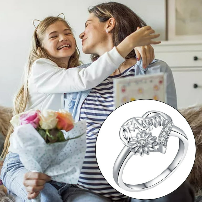 Heart shaped rings with letters sale