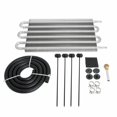 thumbnail image 1 of KIKIAN 6 Rows Universal Aluminum Remote Transmission Oil Cooler Radiator Converter Kit(White), 1 of 6