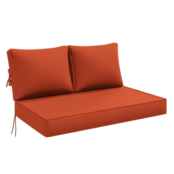 Snubbull Outdoor 46" x 26" x 5" Loveseat Cushion Set, Water repellent, Fade Resistant, Cushion Set for Couch, Bench, and Swing, Orange
