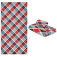 thumbnail image 7 of SKYSONIC 3 Pack Towel Blue and Brown Checked Cotton Bath Towel Set (1 Bath Towel, 1 Hand Towel, 1 Washcloth) for Bathroom, Super Soft and Quick Dry Towels, 7 of 7