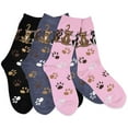 thumbnail image 3 of TeeHee Fun Novelty Cats Cotton Crew Socks for Women 3 Pairs, 3 of 3