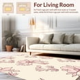 thumbnail image 2 of ODIKA 4'x6' Machine Washable Non-Slip Area Rug, Vintage Inspired Floral Medallions with Ornate Leafy Accents and Symmetry High Traffic Rug, Pink, 239230, 2 of 7