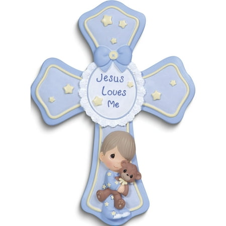 

Fashion Precious Moments Blue Resin Jesus Loves Me Cross Made In China gm18946