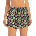 thumbnail image 4 of Lsque Daisies Flowers Printed Women's Running Shorts with Liner Pockets,Elastic Quick Dry Workout Athletic Gym Yoga Shorts,Womens High Waist Shorts-XX-Large, 4 of 9