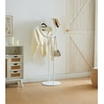 thumbnail image 2 of Kings Brand Furniture Cheska Suit Valet Stand with Circular Frame - Tie Jacket Hanger, Freestanding Clothing Organizer Perfect for Bedrooms & Entryways (White), 2 of 2