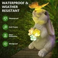 thumbnail image 5 of Solar Garden Statues Outdoor, Rabbit Figurines with LED Light, Solar Powered Light Yard Decorations for Patio, Balcony, Lawn Ornaments, 5 of 8