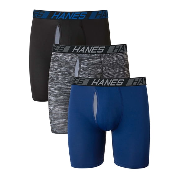 Hanes X-Temp Total Support Pouch Mens Boxer Briefs, Anti-Chafing Underwear, 3-Pack