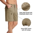 thumbnail image 3 of TACVASEN Men's Cargo Work Shorts Lightweight Quick Dry Waterproof 5 Zipper Pockets for Hiking Fishing Khaki Size 32, 3 of 7