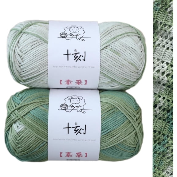 Fine Weight Knitted and Crocheted Cotton Yarn, 100% Long Staple Cotton Yarn, Baby Sports, 2 Packages of 100g/3.52oz (Per Skein 50g/162yds)-07 Pomelo Pink