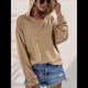 thumbnail image 5 of Sudadera de Larga para Mujer, Holgada, para Hacer Ejercicio, para Salir, Informal, con Capucha Caqui L, 5 of 10