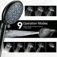thumbnail image 3 of Ophanie 9 Setting Handheld Shower Head,High Pressure Shower Head with Filter, Hard Water Softener with 70" Hose Extension Spray Nozzle Shower,Black, 3 of 6