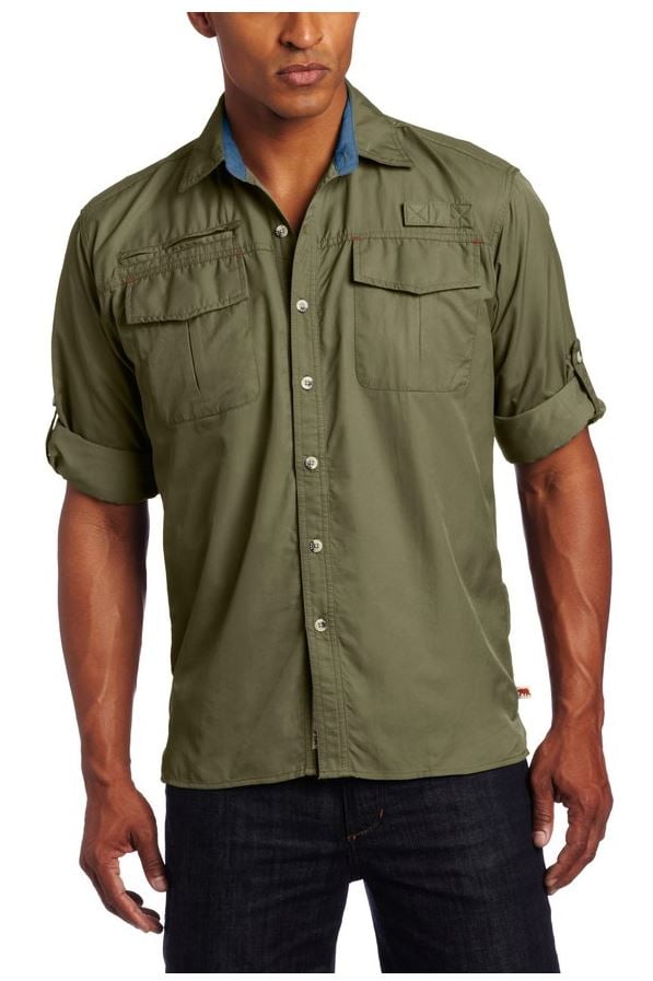 Dakota Grizzly Mens Kenyon Long Sleeve Fishing Shirt (Iguana, X-Large ...