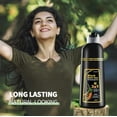 thumbnail image 3 of 500ML Permanent Black Hair Color Dye Shampoo - Organic Natural Plant Essence for Women & Men, Covers Gray/White Hair, Instant 3-in-1 Hair Colouring Herbal Shampoo, 17 Fl Oz (BLACK), 3 of 6
