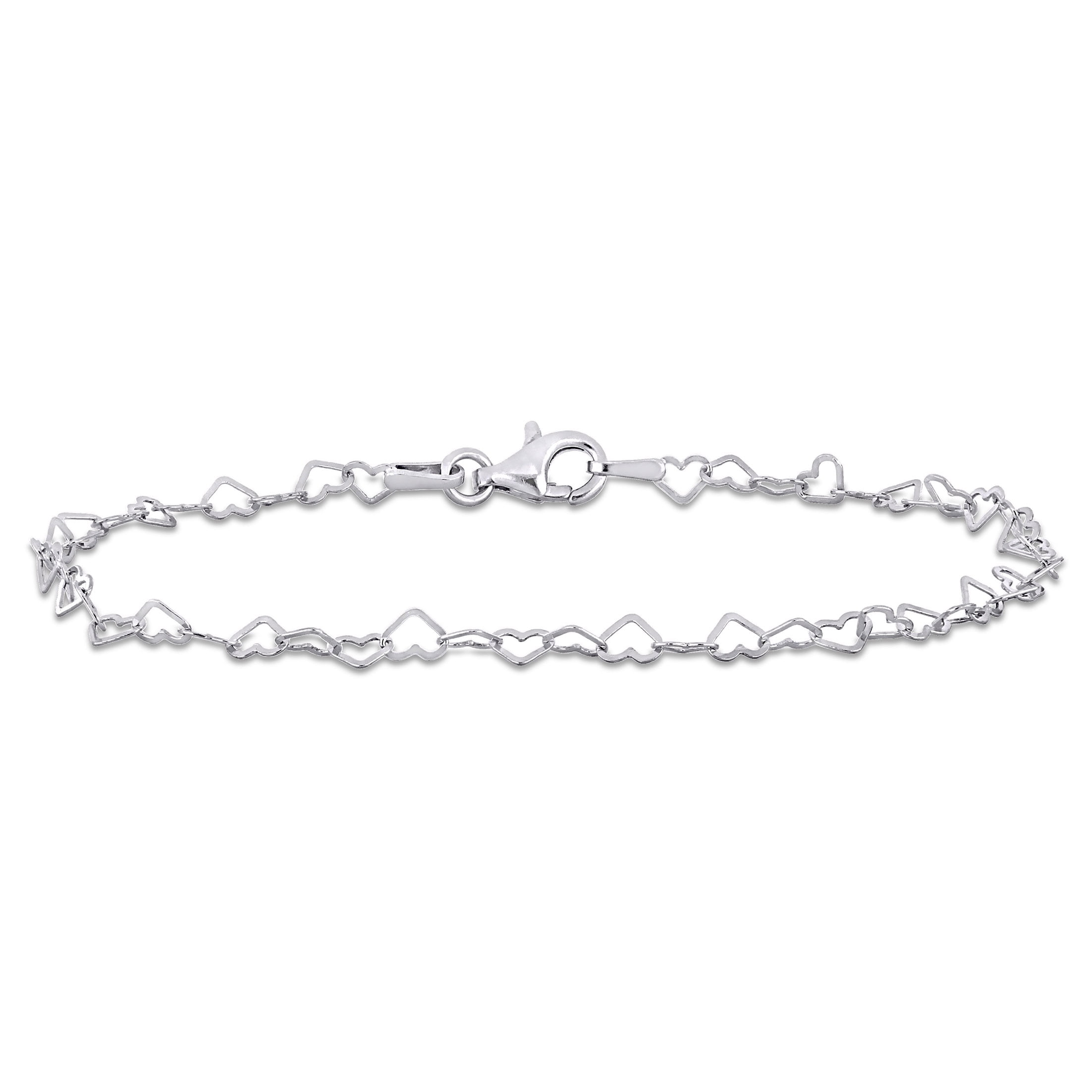 Buy Taraash 92.5 Sterling Silver Heart Chain Bracelet For Women Online At  Best Price @ Tata CLiQ