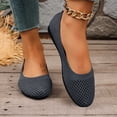 thumbnail image 2 of YgkuHd Slip-On Flats for Women Mesh Low-Cut Casual Shoes with Breathable Mesh Upper, Lightweight Plus Size Spring Summer Comfortable Footwear,Dark Gray_40, 2 of 9