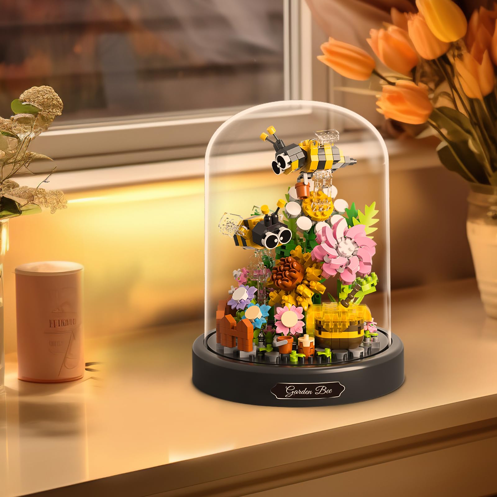 Flower Bouquet Building Sets, 588 PCS Animals Flowers Botanical Collection Mini Bricks Building Blocks Toy for Adults, Valentine's Day for Her Mom Women Wife Girlfriend