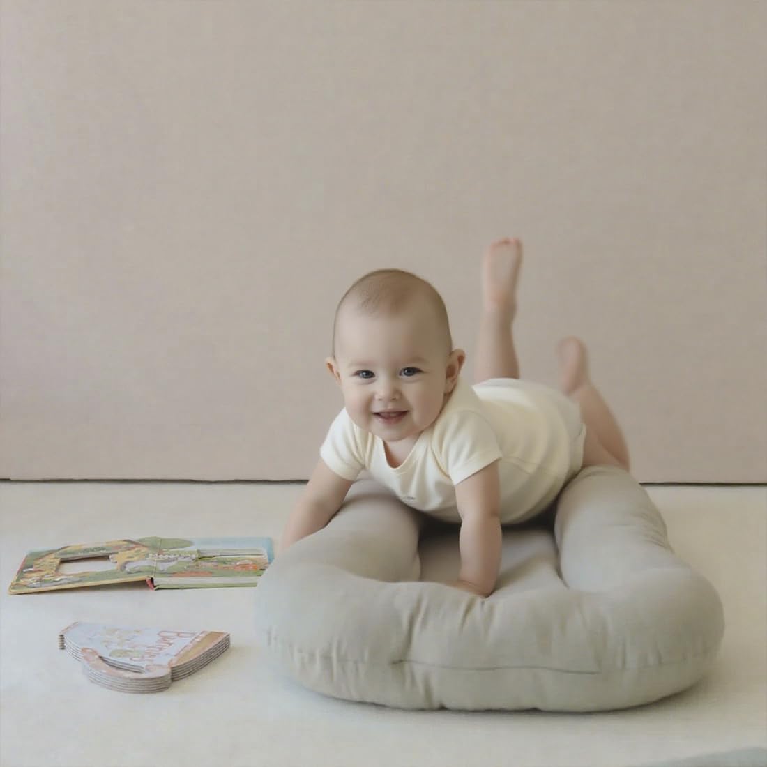 Infant Support Cushion -  Support Cushion for Newborn, 0-24 Months, Portable Tummy  Mat for Home and Travel, Soft Cotton, Supervised Use,  Essentials Gift,(1 Lounger + 1 Cover)
