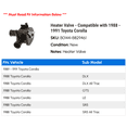 thumbnail image 2 of Heater Valve - Compatible with 1988 - 1991 Toyota Corolla 1989 1990, 2 of 2