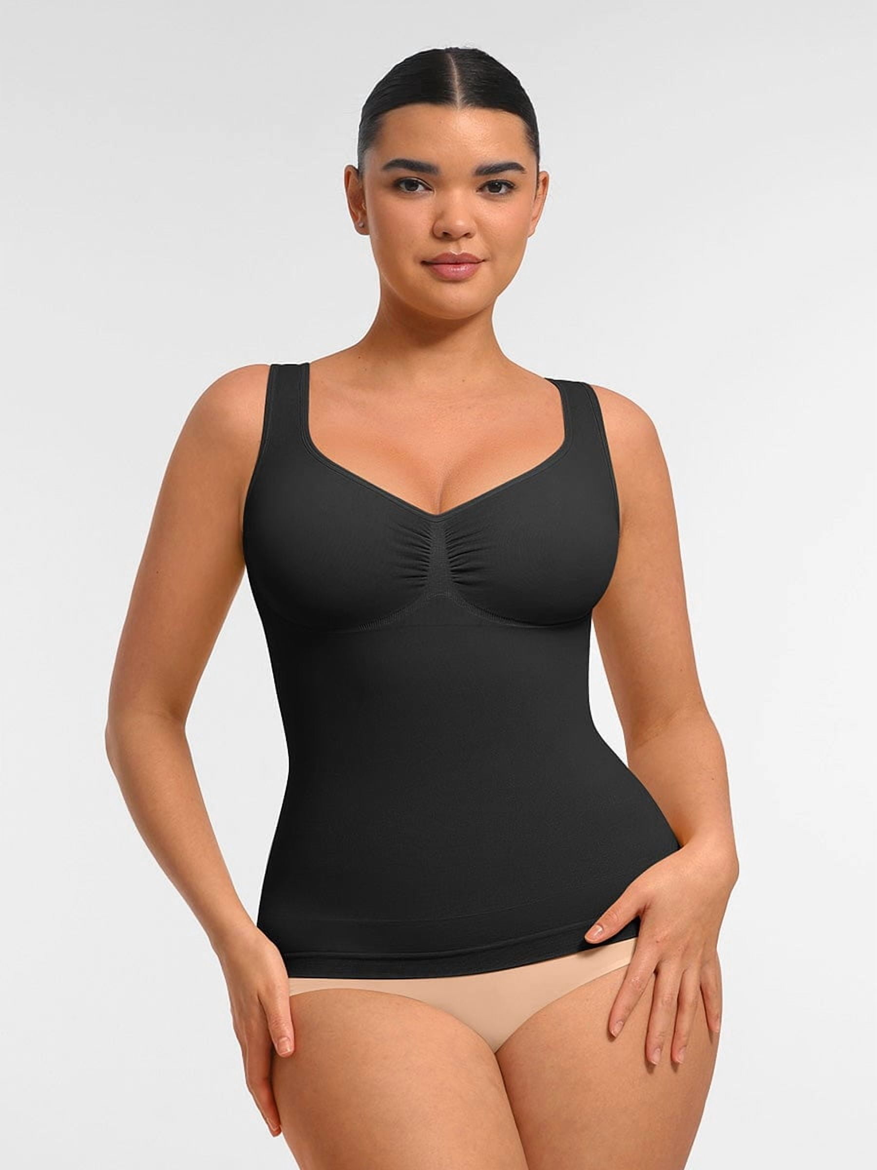 FeelinGirl Women's Bust Support Waist and Abdomen Control Shapewear Tank with Wide Straps, Sizes S-3XL