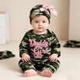 thumbnail image 2 of Mnyotv Daddy's Baby Girls Embroidered Romper Long Sleeve Jumpsuits with Bow Infants Hats Newborn Clothes Size 18M, 2 of 7