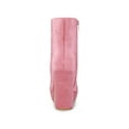 thumbnail image 2 of Unique Bargains Bottines à Talons Blocs en Velours Synthétique Bout Rond pour Femmes Rose (Taille 8.5), 2 of 6