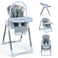 thumbnail image 1 of INFANS High Chair for Babies and Toddlers, Foldable Highchair with 7 Different Heights 4 Reclining Backrest Seat 3 Setting Footrest, Removable Tray Built-in Rear Wheels with Locks, 1 of 8