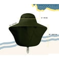 thumbnail image 5 of UPF 50+ Sun Protection Hat for Unisex Adult UV Solar Protection Wide Brim Outdoor Beach Fishing Bucket Bonnie Cap Visor with Neck Flap Breathable Mesh Lightweight Foldable Windproof B Army Green, 5 of 5