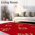 thumbnail image 2 of ODIKA 8'x10' Machine Washable Non-Slip Area Rug, Joyful Evergreen Platform Embellishment Decorative Floor Guard High Traffic Rug, Red, 654355, 2 of 7