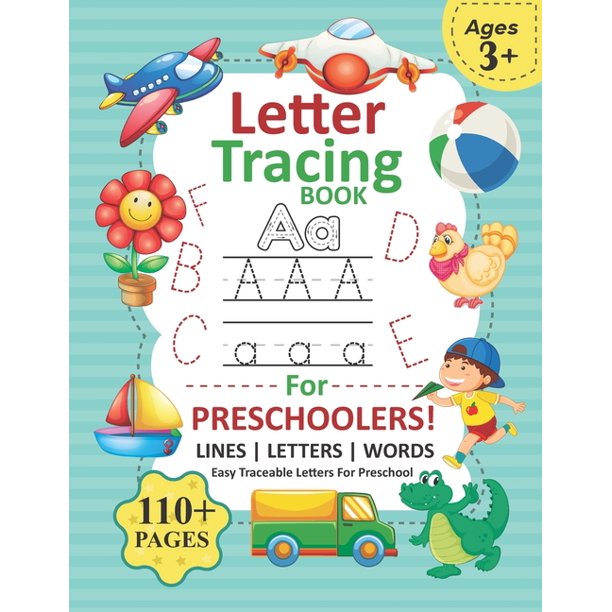 easy traceable letters for preschool preschool tracing worksheets beautiful handwriting printing workbook for preschoolers paperback walmart com