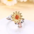 thumbnail image 3 of Flower Pattern Antistress Spinning Ring for Women Adjustable Finger Flower Pattern Antistress Ring Sun Flower Rotating Ring Gift for Mom and Girlfriend, 3 of 9