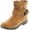 Camel, variant on Lucy-13 Women's Distressed Side Zipper Lug Sole Flat Heel Ankle Booties