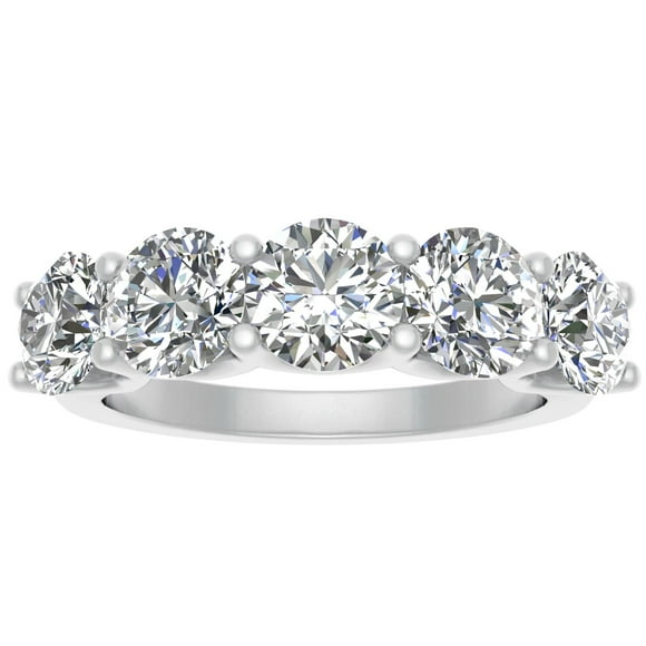 2.00ctw Diamond Five Stone Anniversary Band in 14k White Gold