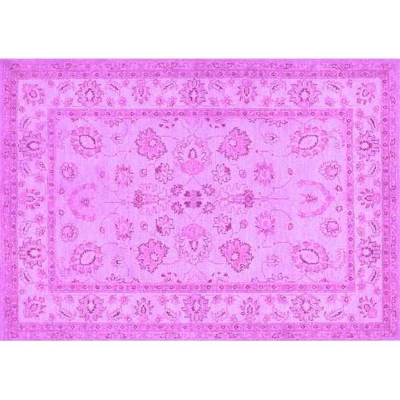 Ahgly Company Indoor Rectangle Oriental Purple Traditional Area Rugs, 7' x 10'
