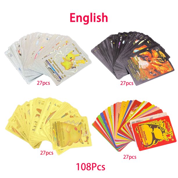 165-33Pcs French German Gold Cards Spanish English Foil Gold Rainbow Cards VMAX EX GX Card Vmax Gx Game Card Child Gifts