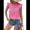 thumbnail image 2 of Women'S Round Neck Cap Sleeve Top Pink XL, 2 of 8