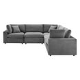 thumbnail image 3 of Sectional Sofa Set, Velvet, Grey Gray, Modern Contemporary Urban Design, Living Lounge Room Hotel Lobby Hospitality, 3 of 10