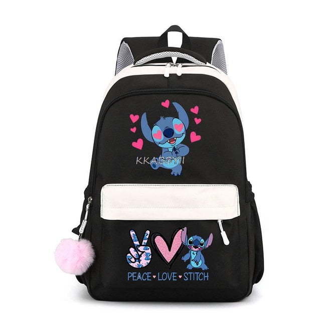 Lilo And Stitch-Mochila escolar para adolescentes y niños, morral de viaje de Color sólido, multifunción para ordenador portátil