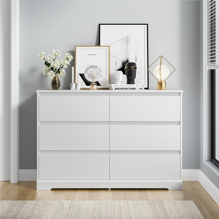 White dresser without deals handles