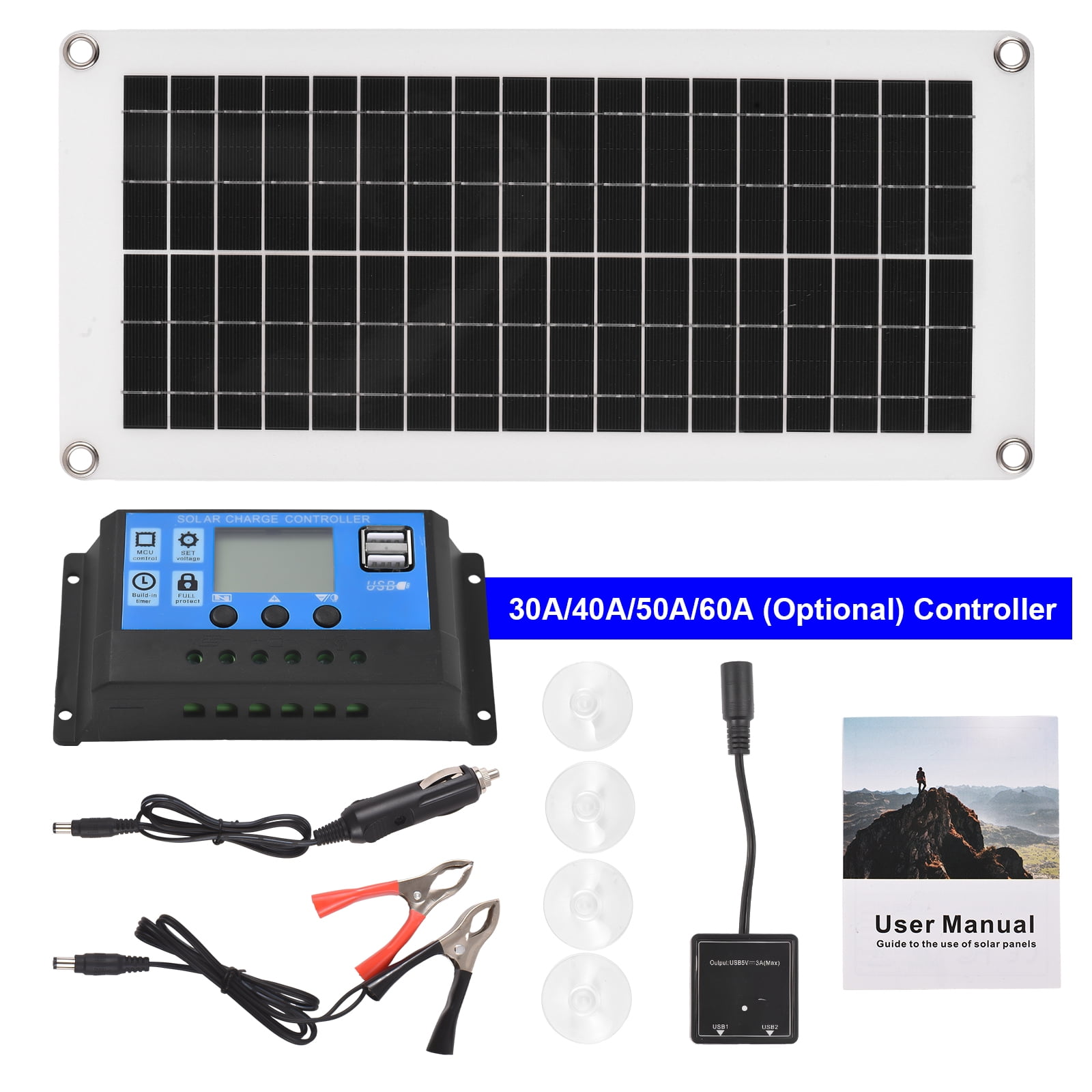 Recharger,Watt 12 Volt 20 Watt 12 300w 60a Pwm Kit Waterproof Solar 12 Volt Solar With Silicon Solar 60a Pwm Rv/camper/vehicle/caravan Panel And 300w And 300w 60a Panel With Silicon Dsfen