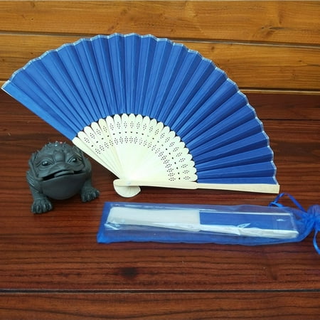 

niuredltd chinese style hand held fan bamboo silk folding fan party wedding decor