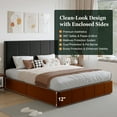 thumbnail image 2 of Amolife Full Dutch Velvet Upholstered Platform Bed Frame with a Vertical-Channel-Tufted, Adjustable Headboard, Black, 2 of 8