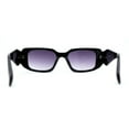 thumbnail image 4 of Geometric Diamond Cut Dimensional Mod Rectangle Sunglasses Black Smoke, 4 of 4