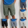 thumbnail image 1 of Mens Shorts Slim Fit Stretch Denim Ripped Cargo Bermuda Shorts Comfort Flex Waist E 34, 1 of 5