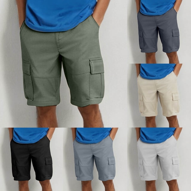 Mens Shorts Slim Fit Stretch Denim Ripped Cargo Bermuda Shorts Comfort Flex Waist E 34