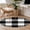 White Black, variant on Round Area Rug 4 Ft, Black White Plaid Washable Non-Slip Circle Carpet for Living Room/Bedroom, Farmhouse Modern Abstract Art Buffalo Low-Profile Crawling Mats Collection Rugs for Indoor