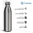 thumbnail image 3 of Botella de agua aislada Botella aislada de 1 l Botella de agua de acero inoxidable Boca estándar Botella de agua deportiva reutilizable a prueba de fugas Sin Bpa para deportes Gimnasio, 3 of 8