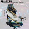 thumbnail image 5 of SCRAWLGOD Marble Print White Golden Blue Print 4 PCS Gaming Chair Cover, Stretch Desk Chair Covers with 4 PCS Armrest Cover Removable Computer Chair Slipcovers Washable Furniture Protector, 5 of 7