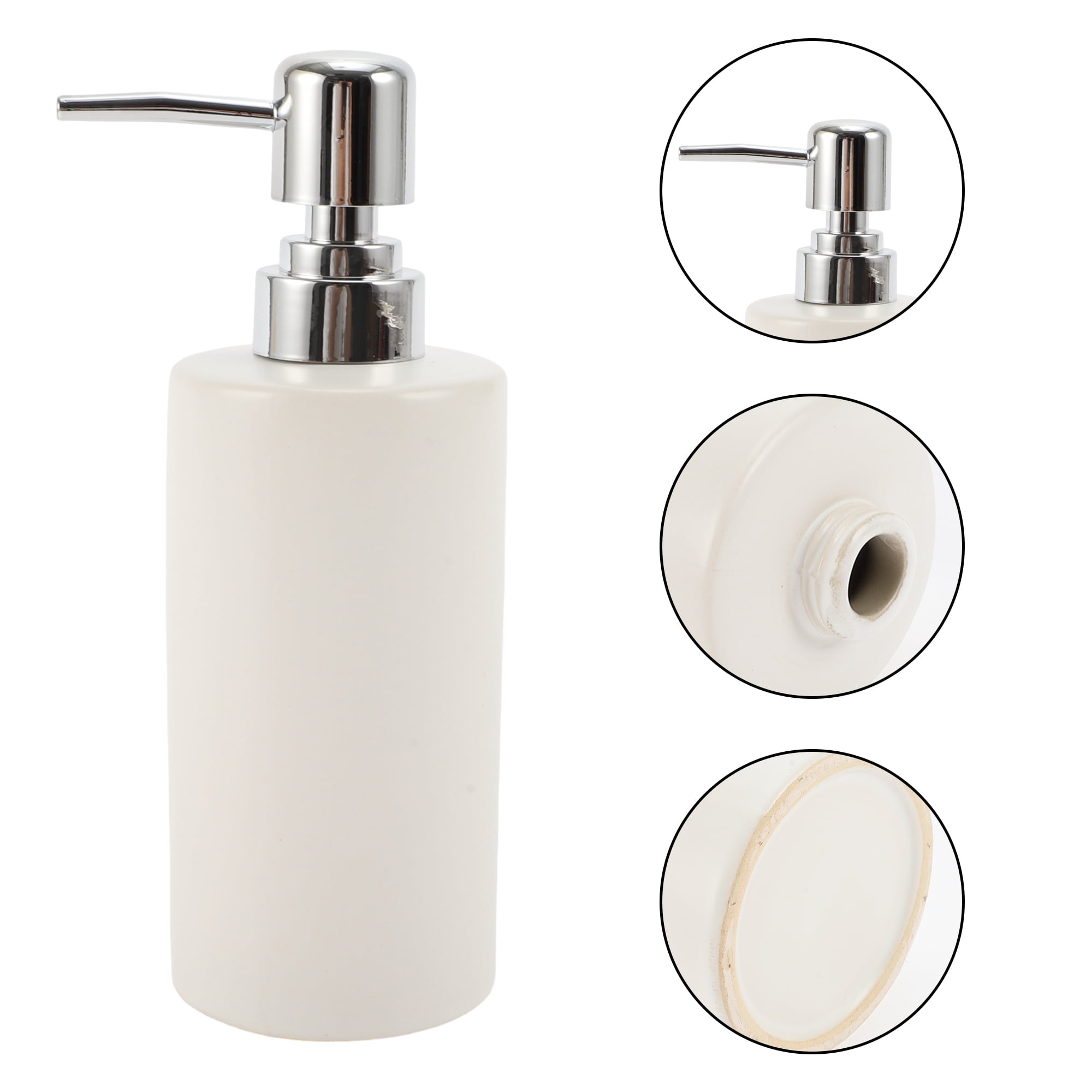 Unique Bargains 1 Pc Simple Cylindrical Soap Pump Dispenser for Bathroom Hotel 300ml White