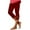 Red, variant on QHFBli Cotton Blend Leggings Women's High Waisted Capri Leggings Stretchy Summer Beach Casual Exercise Yoga Pants Featuring Decorative Eyelet